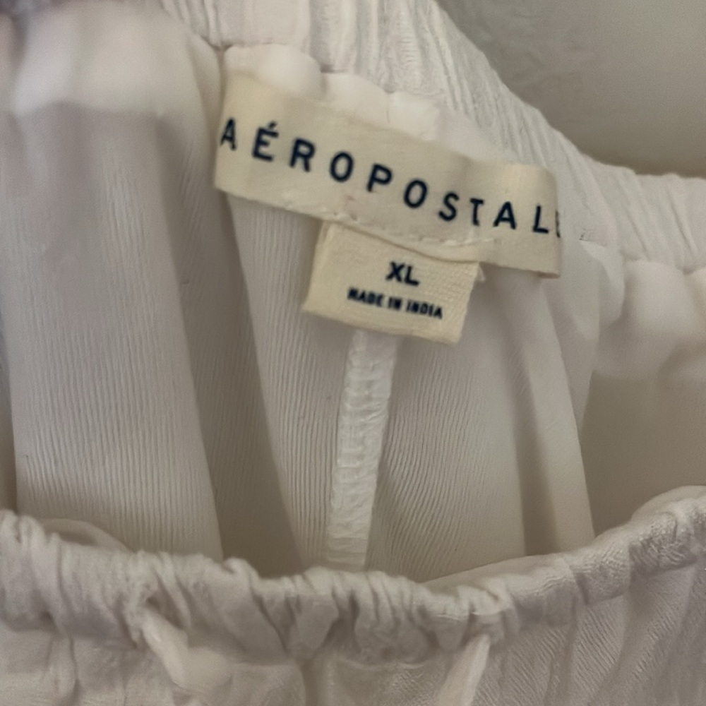 Aeropostale Cream Midi A-Line Tiered Skirt - Picture 2 of 3